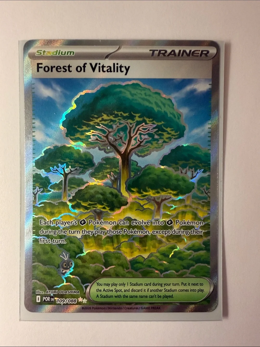 Pokemon Double Rare Full Art Forest of Vitality Pokemon Card - like new